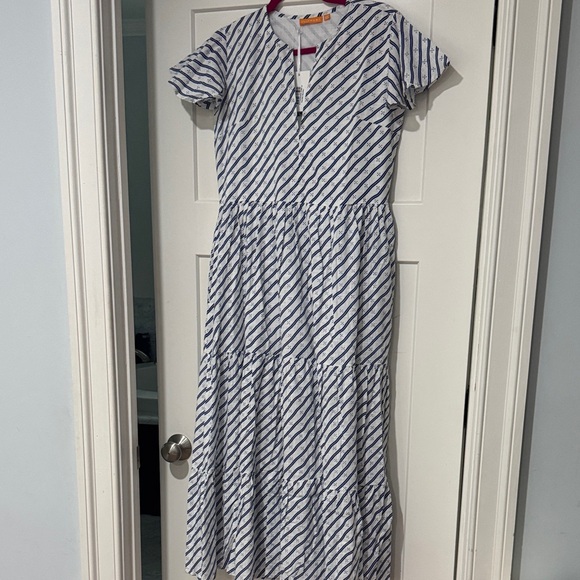 Oliphant Dipsy Navy Blue and White Striped Dress NWT - Picture 6 of 9